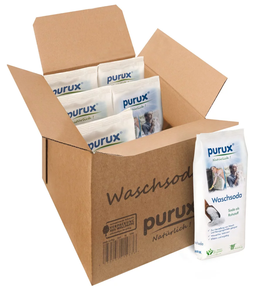 PURUX Waschsoda Pulver 5kg + 1kg Bonus